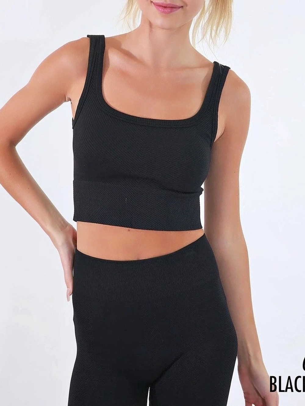 NikiBiki Chevron Ribbed Crop Top